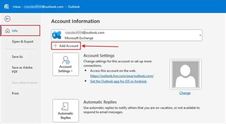 How do I add another account to Outlook 2016?