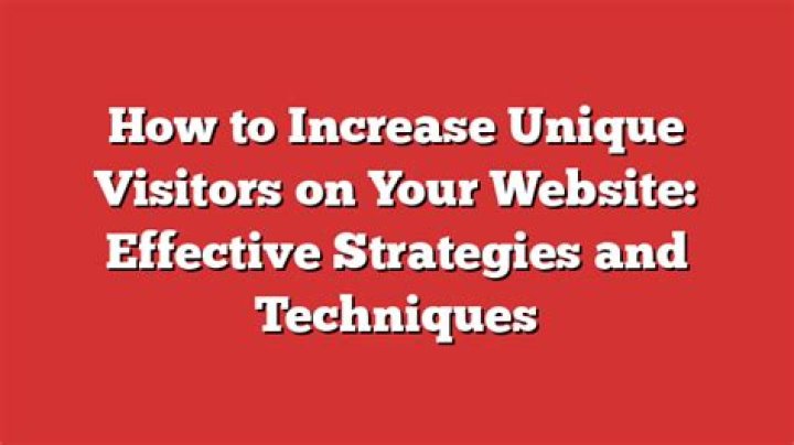 How do I get unique visitors to my website?