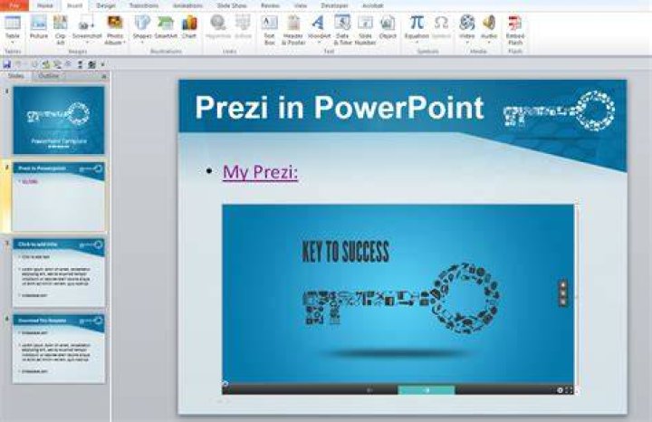 How do I insert prezi into PowerPoint?
