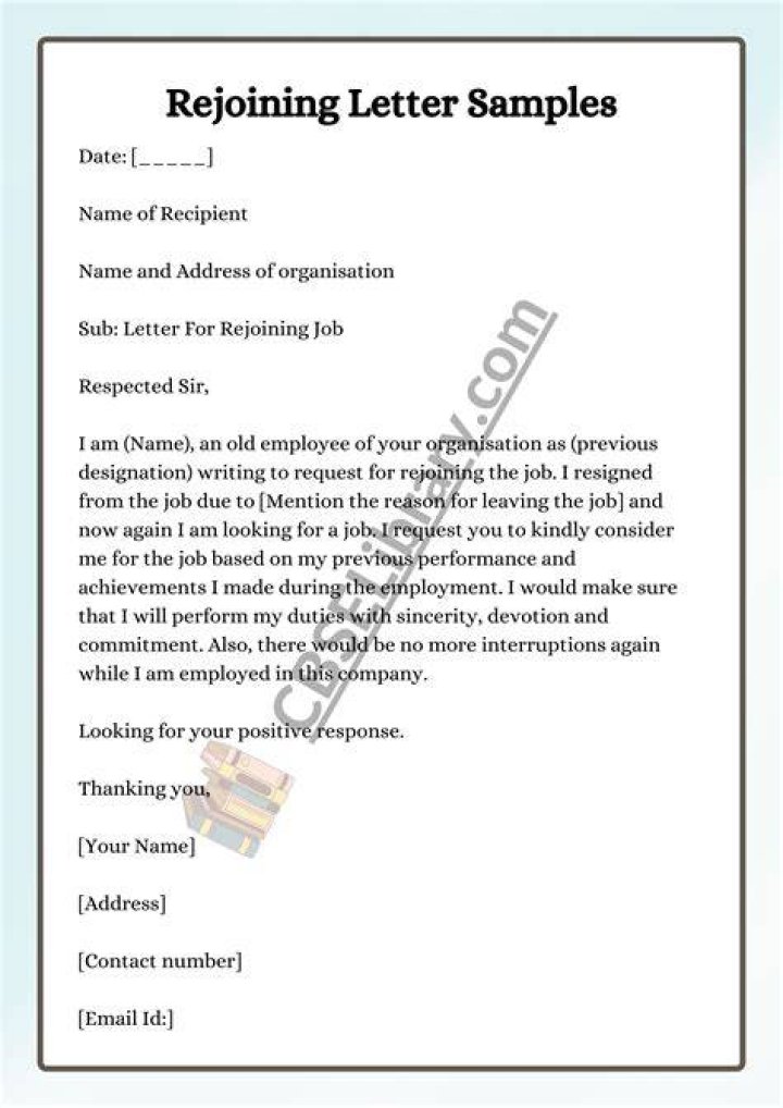 How do you write a rejoining letter after resignation?