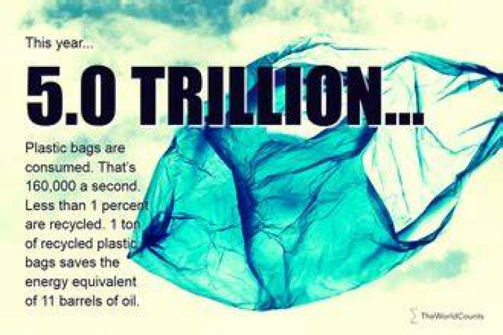 How many plastic bags are used in a minute?