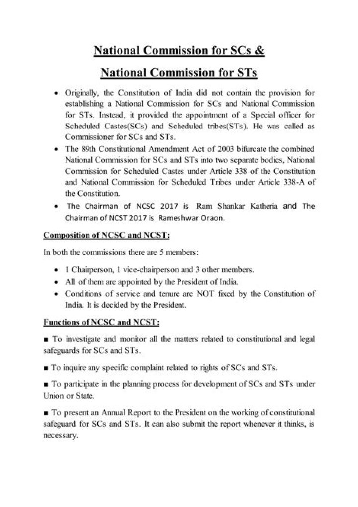 What are powers of National Commission for SCs?