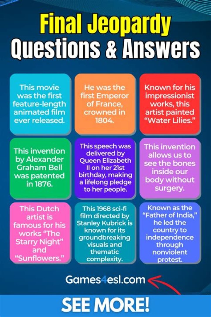 What are some Jeopardy questions?