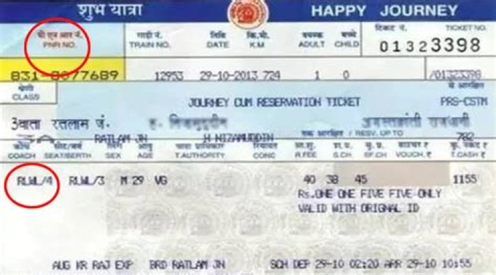 What does WL means in railway ticket?
