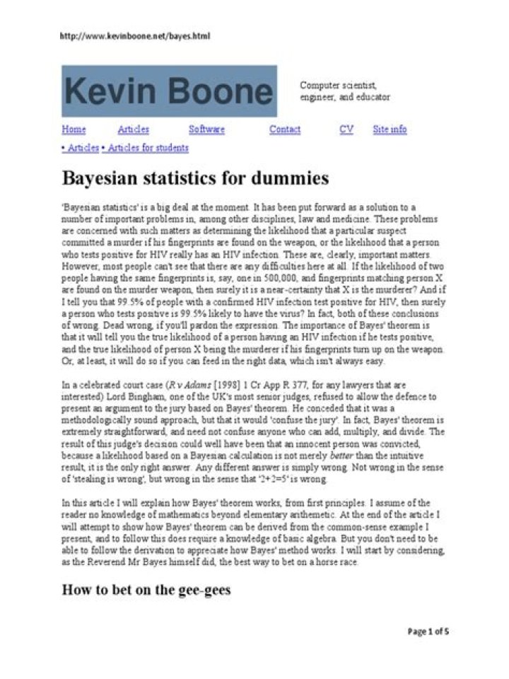 What is Bayesian statistics for dummies?