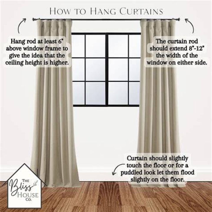 Where should brackets go when hanging curtains?